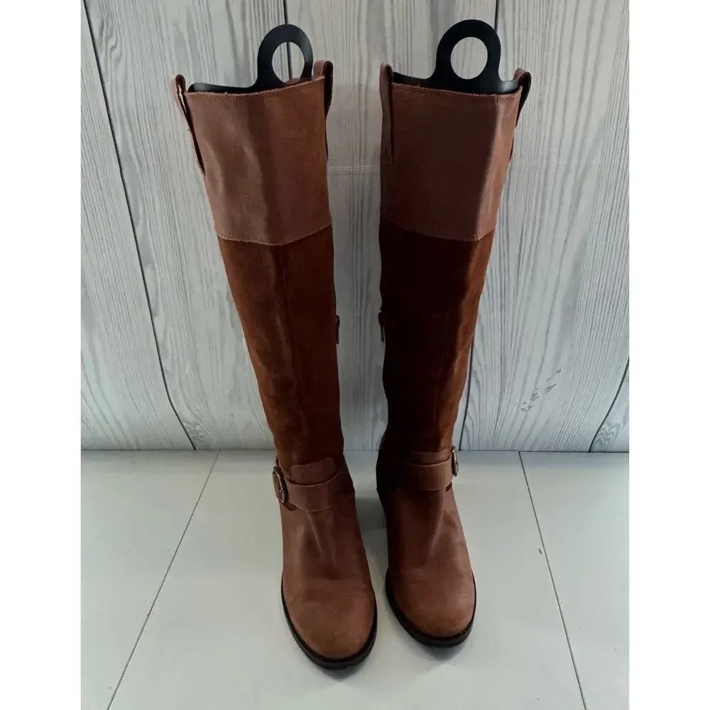 Lucky Brand Womens KAILAN Sz 6.5 Leather Riding Boots  Rye Brown